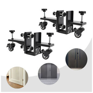 Chariot de manutention de porte JH-Mech Kit d'outils d'installation de porte facile d'utilisation et de conception moderne Chariot de porte réglable en métal 2 pièces - Product Image 1