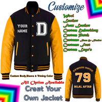 Blouson universitaire premium pour homme, style Letterman de baseball, à manches contrastantes, vêtement d'extérieur streetwear, vêtement vierge, vente en gros, haut de gamme