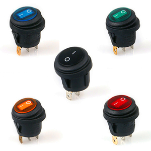 Bật Tắt Công Tắc Bật Tắt Công Tắc Đèn <span class=keywords><strong>LED</strong></span> Tròn Chống Nước 3 Hoặc <span class=keywords><strong>2</strong></span> Pin Nút Bật Tắt Kcd1-101 Màu Đỏ, Vàng, Xanh Dương, Xanh Lá Cây, Trắng, Đen, Xám - Product Image 2