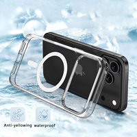 Coque de téléphone magnétique antichoc PC+TPU pour iPhone 17 15 16 Pro Max – Étui transparent antichoc magnétique