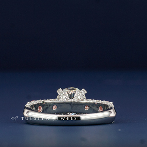 Bague en or 14 carats avec diamant de laboratoire pour femme, bague élégante à large bande avec diamant synthétique haut de gamme, bijoux de fiançailles et de mariage - Product Image 4