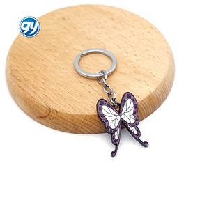 Llavero de mariposa con máscara de zorro de Demon Slayer, colgante de la Diosa del Sol de <span class=keywords><strong>Tanjiro</strong></span> Kamado, joyería de anime de aleación, artesanía de metal - Product Image 3