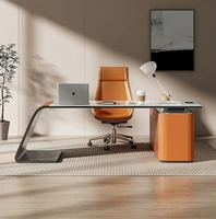 Bureau de rock minimaliste italien étude moderne simple maison bureau d'ordinateur en forme de L bibliothèque intégrée lumière bureau de luxe
