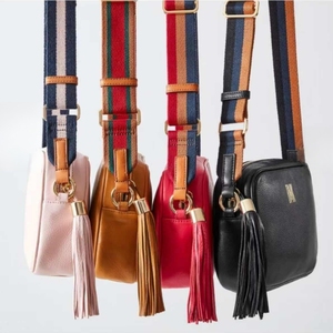 7.8inches Tassel PU Leather Shoulder <b>Bag</b> <b>for</b> Women Colorful Straps <b>Crossbody</b> <b>Travel</b> Outdoor Chest <b>Bag</b> Vintage Style Zipper - Product Image 2