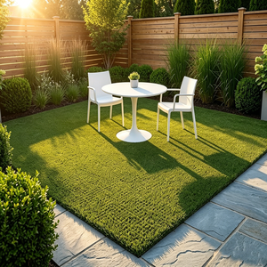 Gazon artificiel tissé écologique sans remplissage, pelouse synthétique sûre pour jardin sur toit et place publique - Product Image 6