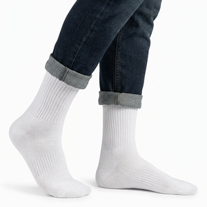 Calzini Casual Lunghi in Cotone Pettinato con Bordo in Gomma, Tinta Unita, Lavorazione a Maglia Singola, Assorbenti, per <span class=keywords><strong>Uomo</strong></span> e Donna - Product Image 2