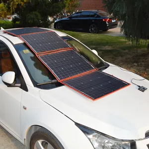 لوح شمسي قابل للطي 200 وات لوح شمسي محمول للتخييم مع محطة طاقة