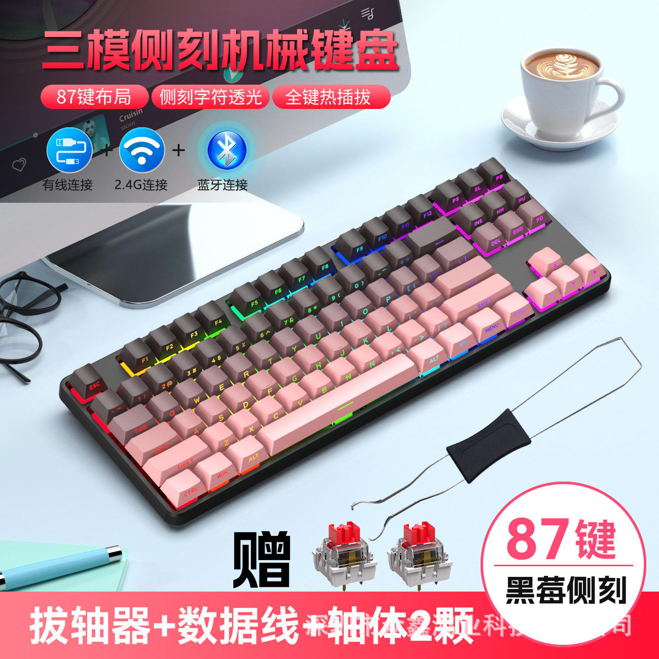 สีชมพูแบล็กเบอร์รีไล่ระดับ