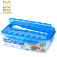 Boîte de nourriture de préparation de repas au micro-ondes avec couvercle Récipients alimentaires en plastique 3 compartiments Cuisine Minimaliste Pp Sac Moulage par injection 295g