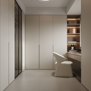 <span class=keywords><strong>Dressing</strong></span> sur mesure moderne et écologique avec étagères ouvertes en contreplaqué et éclairage LED pour villas de luxe et espaces vestimentaires d'hôtels - Product Image 2