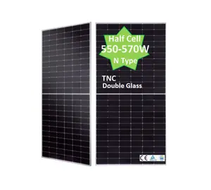 182TNC Bifacial Double-Verre demi-cellule N ntype panneaux solaires de CELLULES DE PUISSANCE PHOTOVOLTAÏQUES 550-570W