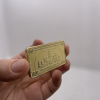 Vente en gros d'artisanat Qualité Fine Gold Silver Iron Coin Lingot d'or lingot avec plaqué épais