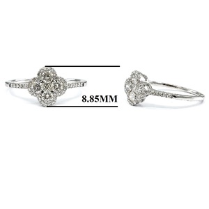Custom Made Women's Classic 18k Solid White Gold Real Natural Diamond Flower <b>Cluster</b> Wedding Party Rings - Product Image 3