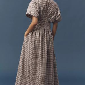 เดรสเชิ้ตปักลายดอกไม้สไตล์ลำลอง แต่งลูกไม้และกระดุม ระบายอากาศได้ดี เป็นมิตรกับสิ่งแวดล้อม ความยาวปานกลาง เหมาะสำหรับฤดูร้อน - Product Image 3