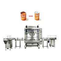 Machine industrielle automatique de remplissage et de bouchage à 6 têtes pour liquides, huile de cuisson, liquide vaisselle, miel et jus