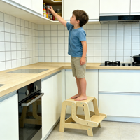 Tabouret d'appoint en bois pour enfants et tout-petits - Aide de cuisine