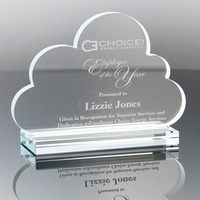 Plaque en verre originale en forme de nuage pour les récompenses d'entreprise de coopération