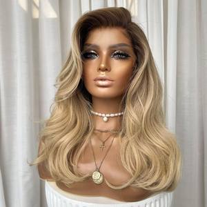 Perruque Balayage Blond Cendré avec Mèches, Cheveux Humains Ondulés, Perruque Sans Colle 5x5 en Dentelle, Perruque Pré-décolorée Blonde 613 Sans Colle, Fournisseur - Product Image 3