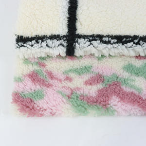 Tecido de Poliéster e Algodão Sherpa Floral Confortável e Espesso para Cobertor de Inverno, Atacado Mais Barato - Product Image 4