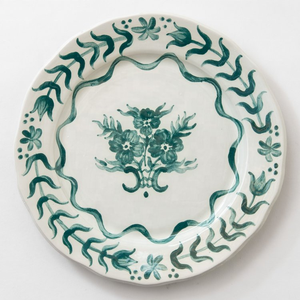 Customization Bone China Underplates <b>Green</b> Flower Dinnerware Set <b>Microwave</b> Available Wedding Ceramic Decor Charger Plate - Product Image 1