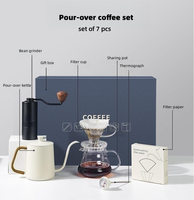 Winnel 2023 populaire intérieur extérieur voyage sac à café manuel cafetière ensemble 5 pièces 7 pièces cadeau arabe café thé ensembles