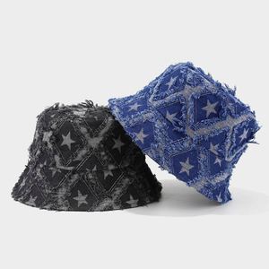 Chapeau Bob en Jean Tendance pour Femme avec Bords Effilochés et Motif Étoile – Idéal pour l'Été et les Voyages en Extérieur - Product Image 3