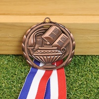 Plaque commémorative personnalisée en métal moulé sous pression pour la décoration des compétitions académiques, des concours sur le campus et des compétitions de sujets, avec les médailles d'or, d'argent et de bronze.