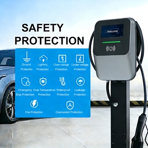Nouvelle borne de recharge pour voiture électrique 7 kW 32 A Type 2 Niveau 2 avec affichage LCD intelligent certifiée pour usage domestique - Product Image 1