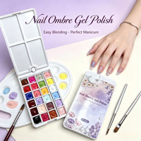 Nouvel Arrivage Transfrontalier : Vernis à Ongles Gel Rotatif à 24 Compartiments, Facile à Estomper pour Effets Dégradés ; Type Transfert Pat-pat