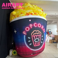 Popcorn gonflable de campagne publicitaire, pop-corn gonflable réaliste pour l'affichage