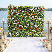 Mur de fond de scène pour mariage, avec plantes persanes, herbe, feuilles tropicales, verdure et fleurs, pour la décoration murale de restaurant