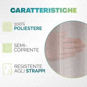 Rideau d'intérieur semi-transparent 140x280cm avec œillets métalliques gris - Product Image 4