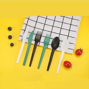 China Supplier Customized Print Logo <strong>Personalized</strong> Biodegradable Portable Utensils Flatware Cutlery Set With <strong>Fork</strong> Knife Spoon - Product Image 4