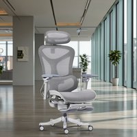 Chaise unique avec accoudoir en aluminium 6D entièrement maillé Chaise de bureau ergonomique Chaise de jeu avec repose-pieds