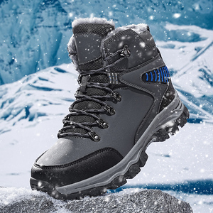 Chaussures de randonnée imperméables unisexes pour hommes, grande taille, bottes de neige isolées pour la randonnée en plein air en hiver, chaudes et confortables - Product Image 5