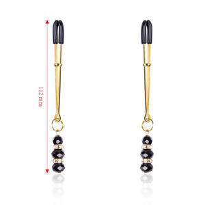 SM Black <span class=keywords><strong>Diamond</strong></span> Long Pin erotico pinze per capezzoli per Bondage Gear - Product Image 5