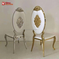 Chaise de luxe en acier inoxydable, style moderne, chaise de mariage, chaise de mariage extérieure couleur ambre pour hôtel, pour banquet