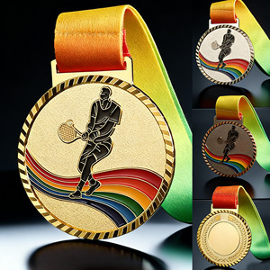 Médailles <span class=keywords><strong>de</strong></span> tennis personnalisables et abordables, médailles <span class=keywords><strong>de</strong></span> récompense vierges et à motifs à prix abordable pour tous les tournois et compétitions - Product Image 1