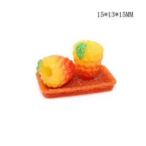 100PCS/BAG Fruits Oranges Grapes Yellow Raspberries Flatback Resin Charms For Slime Mobile Case Keychain DIY Craft Decoration