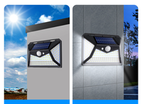 114leds IP65 étanche maison Led lumière solaire extérieur jardin capteur de mouvement extérieur solaire 4 côtés applique murale