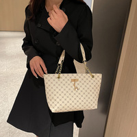 Tas Tote Wanita Mewah Desainer YIKU, Bahan Kulit PU, Tas Selempang, Tali Tunggal, Penutup Ritsleting, Hiasan Rantai, Gaya Fashion