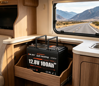 Batterie LiFePO4 Enlzh 12,8V 100AH à décharge profonde avec BMS auto-chauffant pour stockage d'énergie solaire