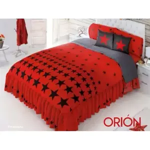 Edredón Individual Orion, Estrellas Rojas y Negras, Algodón, Tamaño Individual, Ropa de Cama para el Hogar, Estilo Moderno para Todas las Temporadas - Product Image 3