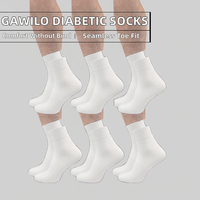 Chaussettes pour femmes, sans couture, non-contraignantes, pour les veines, avec bande supérieure confortable, blanches