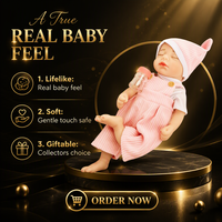 LOULOU Poupée Bébé Reborn Réaliste en Silicone Solide Rose, Jouet Compagnon pour Bébé