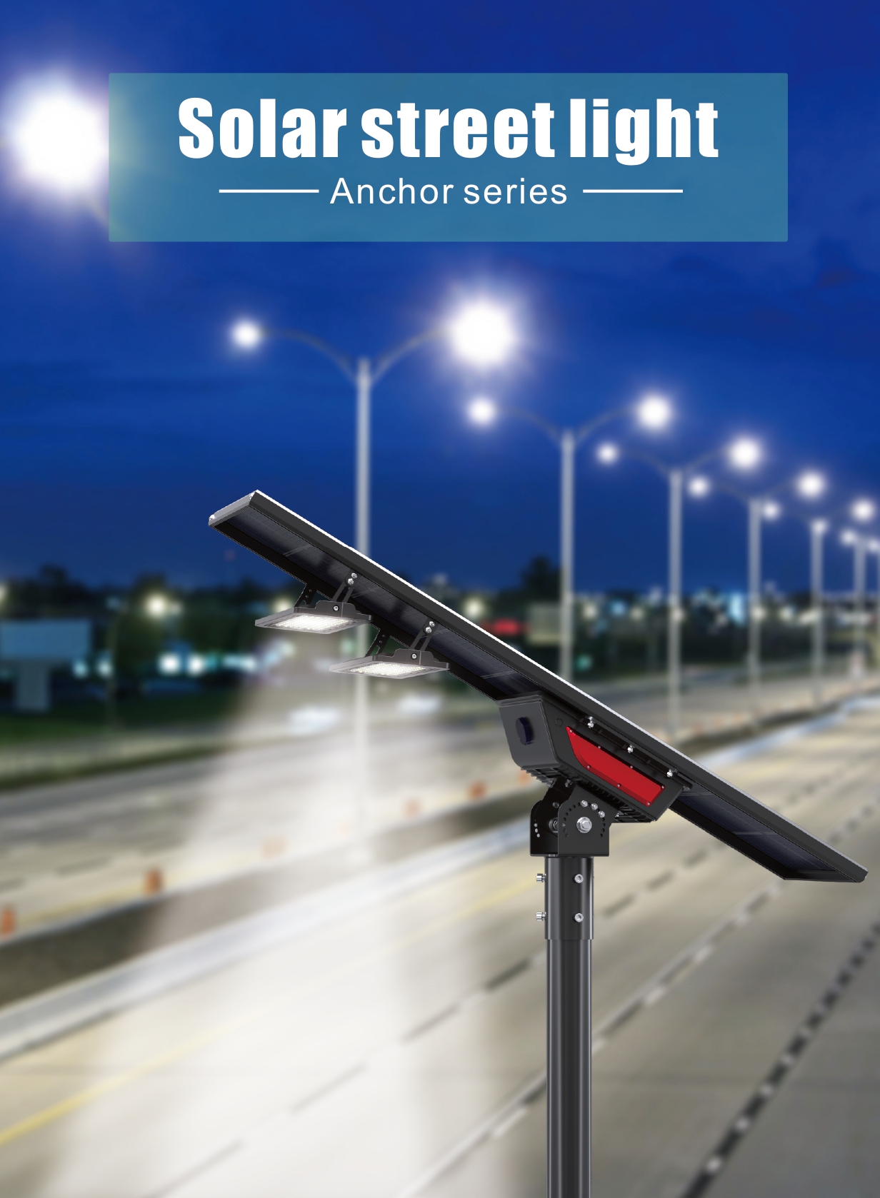 High Quality Solar Light Waterproof 30w 40w 60w 90w 100w 120w Outdoor Aluminum Road Solar LED Street Lights