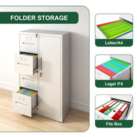 Armoire de rangement en acier à quatre tiroirs et une seule porte avec serrure, design moderne et mobile, pour appartement et bureau