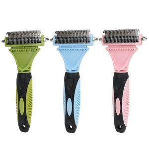 Manufacturer Wholesale <b>Pet</b> Deshedding <b>Brush</b> Custom Logo Hair Cutting Double Sided Dogs Grooming Tool Comb - Product Image 1