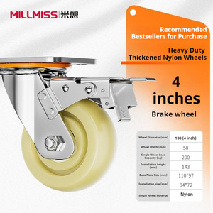 Schwerlast-Lenkrollen mit Bremse Geräuscharme Topplatten-Schwenkrollen mit Bremsen für Möbel und Werkbankwagen - Product Image 6