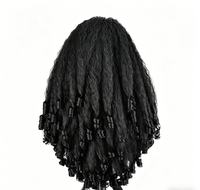 Perruque HAIRCUBE en cheveux synthétiques résistants à la chaleur, effet naturel ondulé, lisse africain, avec bandeau élastique, couleur noire, haute température, photo réelle